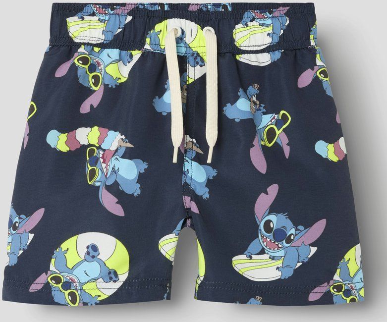 NAME IT - NMMMIC STITCH LONG SWIMSHORTS WDI - Jongens - Zwemshorts - Blauw - Geweven Stof