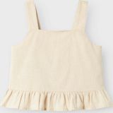 Top - Geweven Stof - Zwart - Mouwloos - Ruches