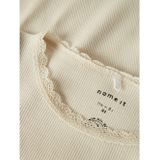 T-shirt - Streepdessin - Ribgebreid - O-hals - Korte Mouwen - Biologisch Katoen