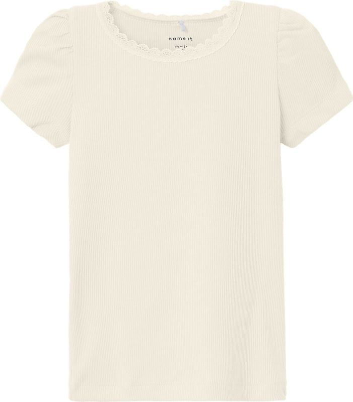 T-shirt - Streepdessin - Ribgebreid - O-hals - Korte Mouwen - Biologisch Katoen