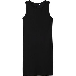 NAME IT - Zwarte Jerseyjurk - Katoen - Mouwloos - Ronde Hals