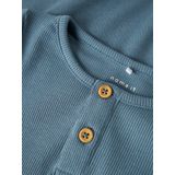 T-shirt - Regular Fit - Ribgebreid - Korte Mouwen - Biologisch Katoen