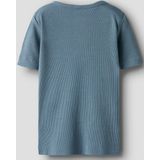 T-shirt - Regular Fit - Ribgebreid - Korte Mouwen - Biologisch Katoen