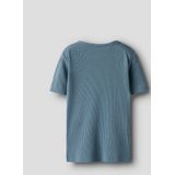 T-shirt - Regular Fit - Ribgebreid - Korte Mouwen - Biologisch Katoen