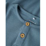 T-shirt - Regular Fit - Ribgebreid - Korte Mouwen - Biologisch Katoen