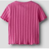 NAME IT - NKFNORALINA T-shirt - Carmine Rose - Ribtricot - Korte Mouwen
