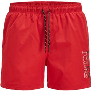 Jack & Jones Junior - JPSTMAUI - Zwemshort - True Red - Met Logo Print en Praktische Zakken