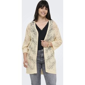 ONLY CARMAKOMA - Gebreid Vest - U-Hals - 3/4 Mouwen - Oversized Fit