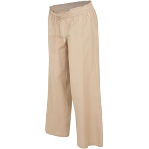 Broek - Wijde Pijpen - Zwangerschap - Mid Rise - Met Koordsluiting