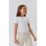 Regular Fit - T-shirt - Gestreept - Ribgebreid - Ronde Hals - Korte Mouwen