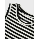 NAME IT - NKFSuraja - Jurk - Zwart / Wit - 7/8 Lengte - Slanke Pasvorm