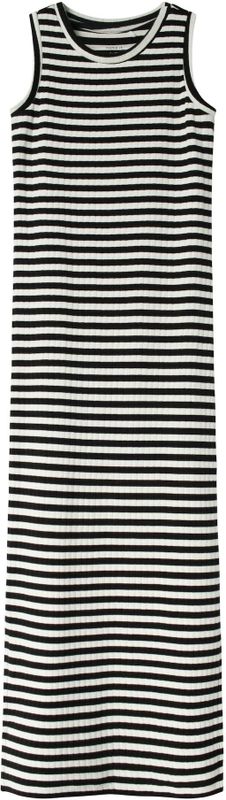 NAME IT - NKFSuraja - Jurk - Zwart / Wit - 7/8 Lengte - Slanke Pasvorm