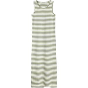 NAME IT - Jurk - Groen en Wit - Mouwloos - Maxi