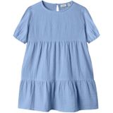 NAME IT MINI - A-lijn Jurk - Lichtblauw - Katoen