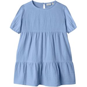NAME IT MINI - A-lijn Jurk - Lichtblauw - Katoen