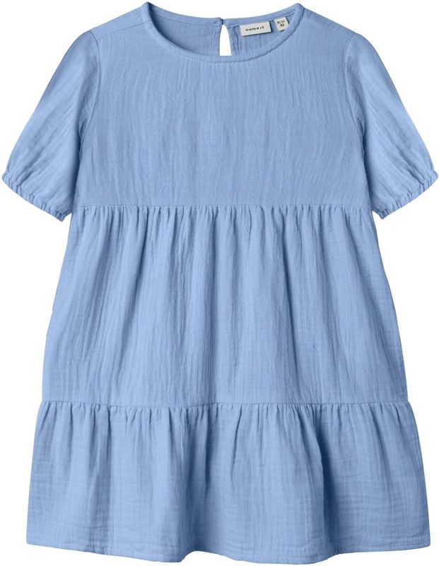 NAME IT MINI - A-lijn Jurk - Lichtblauw - Katoen