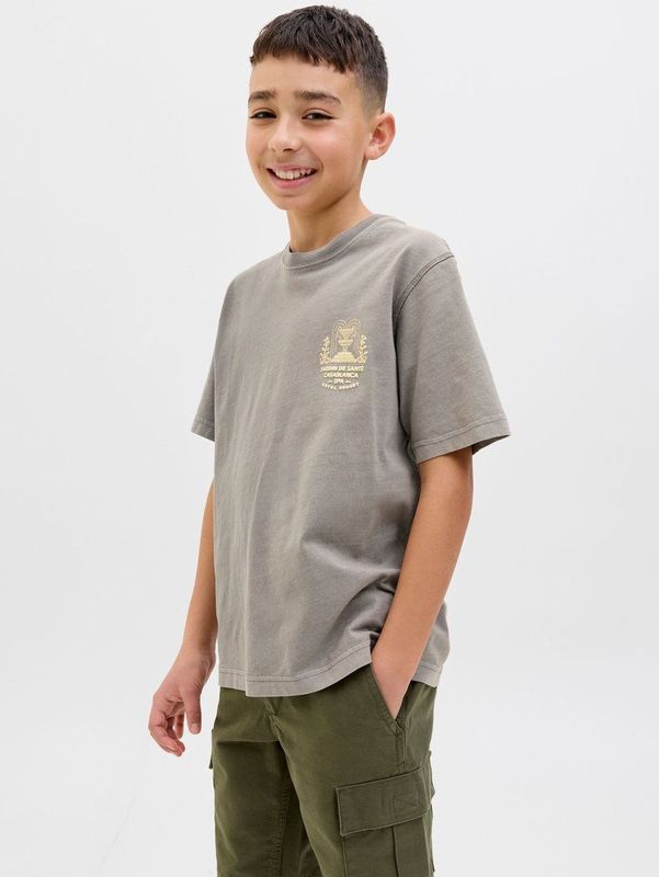 JACK & JONES - Jprblumanson - T-shirt - Grijs - Katoen