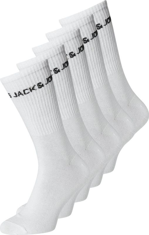 Jack & Jones - JACBASIC LOGO TENNIS SOCK - Sportsokken - Wit - Set van 5 paar