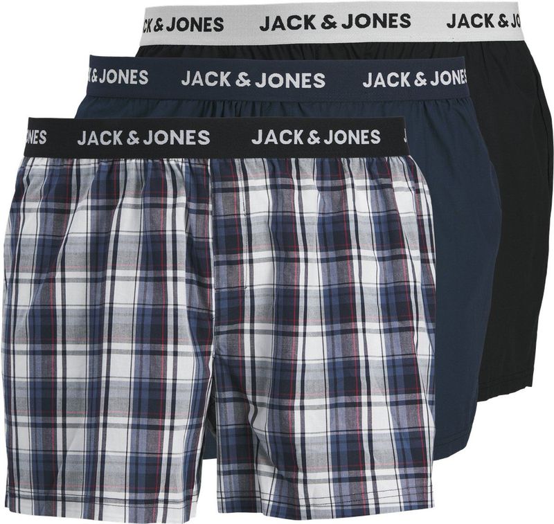 Jack & Jones - Boxershorts - Geweven - Zwart - 100% Katoen - 3-Pack