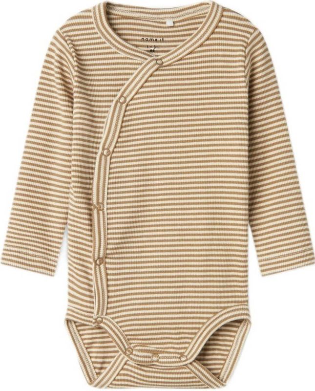 Name It - Overslag Romper - Beige/Wit - Katoen/Elastaan