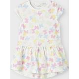 Name It - NmfVigga - Jurk - Bright White/Vlinderdas - Katoen
