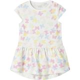 Name It - NmfVigga - Jurk - Bright White/Vlinderdas - Katoen