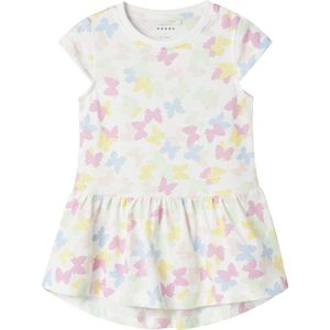 Name It - NmfVigga - Jurk - Bright White/Vlinderdas - Katoen