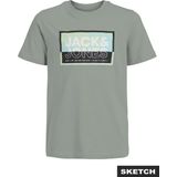 Jack & Jones - JCOLOGAN T-shirt - Aqua Gray - Korte Mouwen - Ronde Hals