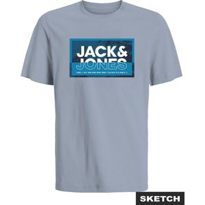 Jack & Jones Junior - T-shirt - Blauw - Katoen - Ronde Kraag