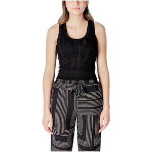 Tops - Geribbelde Kraag - Knitwear - Licht Transparant - Slanke Pasvorm