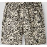 Printed - Zwemshorts - Blauw - Geweven Stof - All-over Print