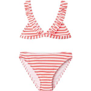 Name It - NKFZALEY - Bikini Set - Gestreept - Rood/Wit