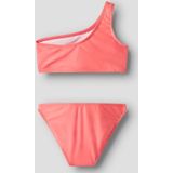 One-shoulder Bikini - Zwart - Polyester Mesh