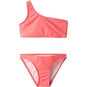 One-shoulder Bikini - Zwart - Polyester Mesh