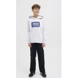 JACK&JONES JUNIOR JCOLOGAN PRINT SWEAT HOOD Jongens Trui - Blauw - Katoen