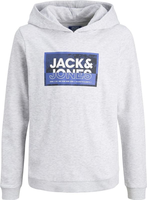 JACK&JONES JUNIOR JCOLOGAN PRINT SWEAT HOOD Jongens Trui - Blauw - Katoen