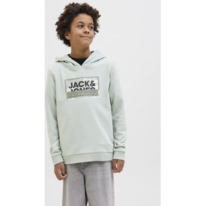 JACK & JONES Junior - Hoodie - Groen - Geborstelde Stof