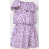 Print Playsuit - Boxpakje - Geweven Stof - All-over Print - Off-shoulder