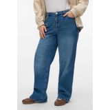 Jeans met Wijde Pijpen - Blauw - Katoen - Hoge Taille