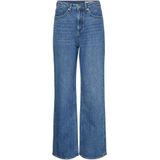 Jeans met Wijde Pijpen - Blauw - Katoen - Hoge Taille