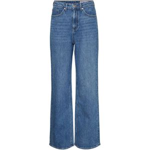 Jeans met Wijde Pijpen - Blauw - Katoen - Hoge Taille