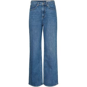 Jeans met Wijde Pijpen - Blauw - Katoen - Hoge Taille