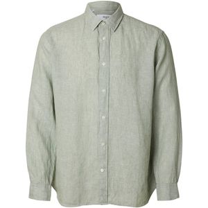 Selected Homme - Slhregkylian MIX LS Shirt - Overhemd - Groen - Casual