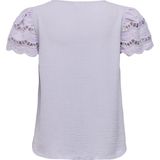JDY - JDYHANNAH LIFE LACE TOP - Thistle - Katoen - Korte Mouwen