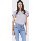 JDY - JDYHANNAH LIFE LACE TOP - Thistle - Katoen - Korte Mouwen
