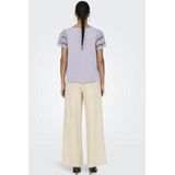 JDY - JDYHANNAH LIFE LACE TOP - Thistle - Katoen - Korte Mouwen