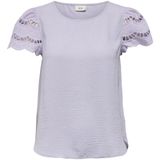 JDY - JDYHANNAH LIFE LACE TOP - Thistle - Katoen - Korte Mouwen