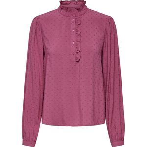 Blouse - Zachtroze - Viscose/Polyamide - Overhemdkraag