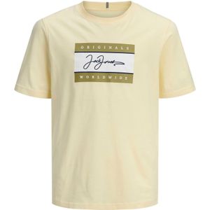 JACK & JONES Jorfrederiksberg Boxscript Tee Ss Sn Jnr voor heren, Double Cream, 176