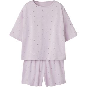 Name It - Korte Pyjama Set - Hartjes - Roze - Katoenmix